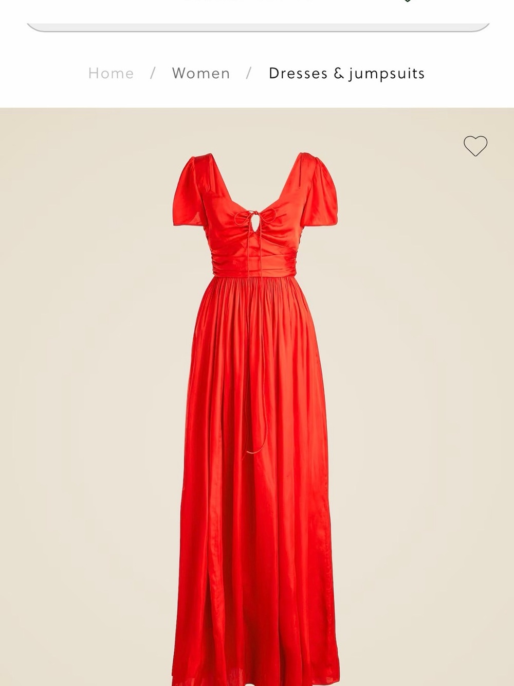 J.Crew Collection flutter-sleeve maxi dress in luster georgette size 14